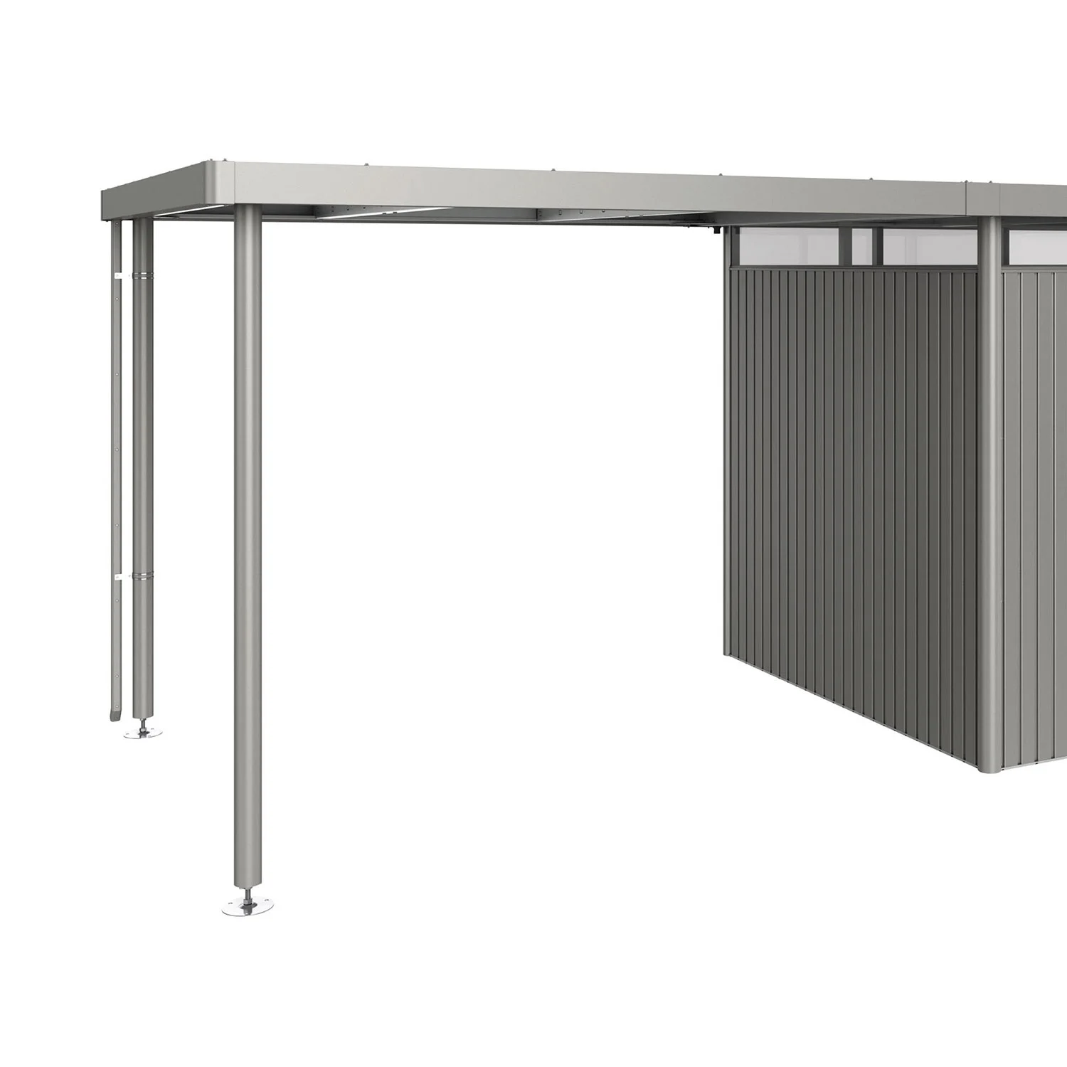 Biohort, Highline Seitendach Gerätehaus Größe h3 metallic quarzgrau Biohort