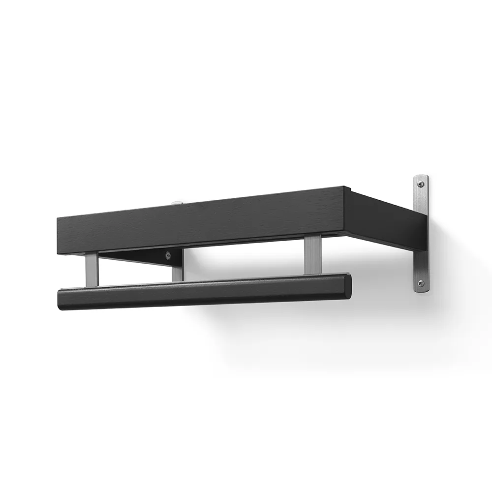 Oscarssons Möbel, Nadja Hutablage 50 cm 1 Ebene Eiche schwarz gebeizt/Stahl geschliffen