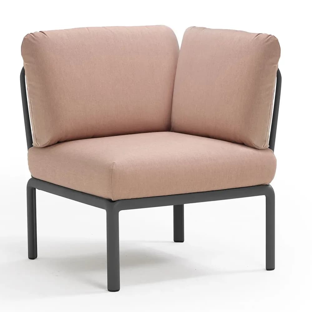 Nardi, Komodo Eckstück Anthrazit - Rosa Quarzo