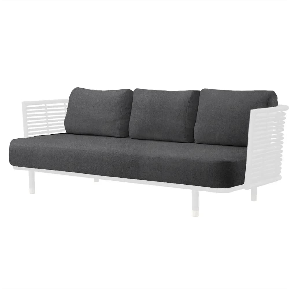 Cane-line, Moments/Sense 3-Sitzer-Sofa-Sitzgarnitur INDOOR Dunkelgrau