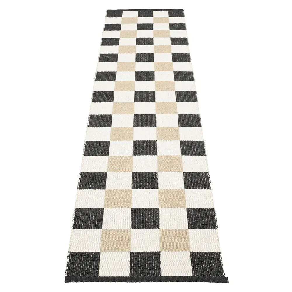 Pappelina, Pix Teppich 70x300 cm Black/Vanilla/Beige