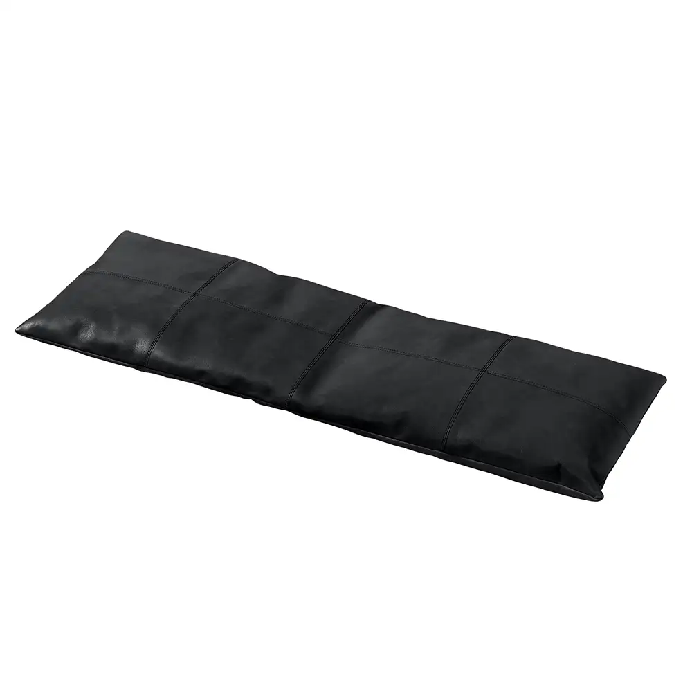 Cinas, Rib kissen 104 cm Schwarzes Leder