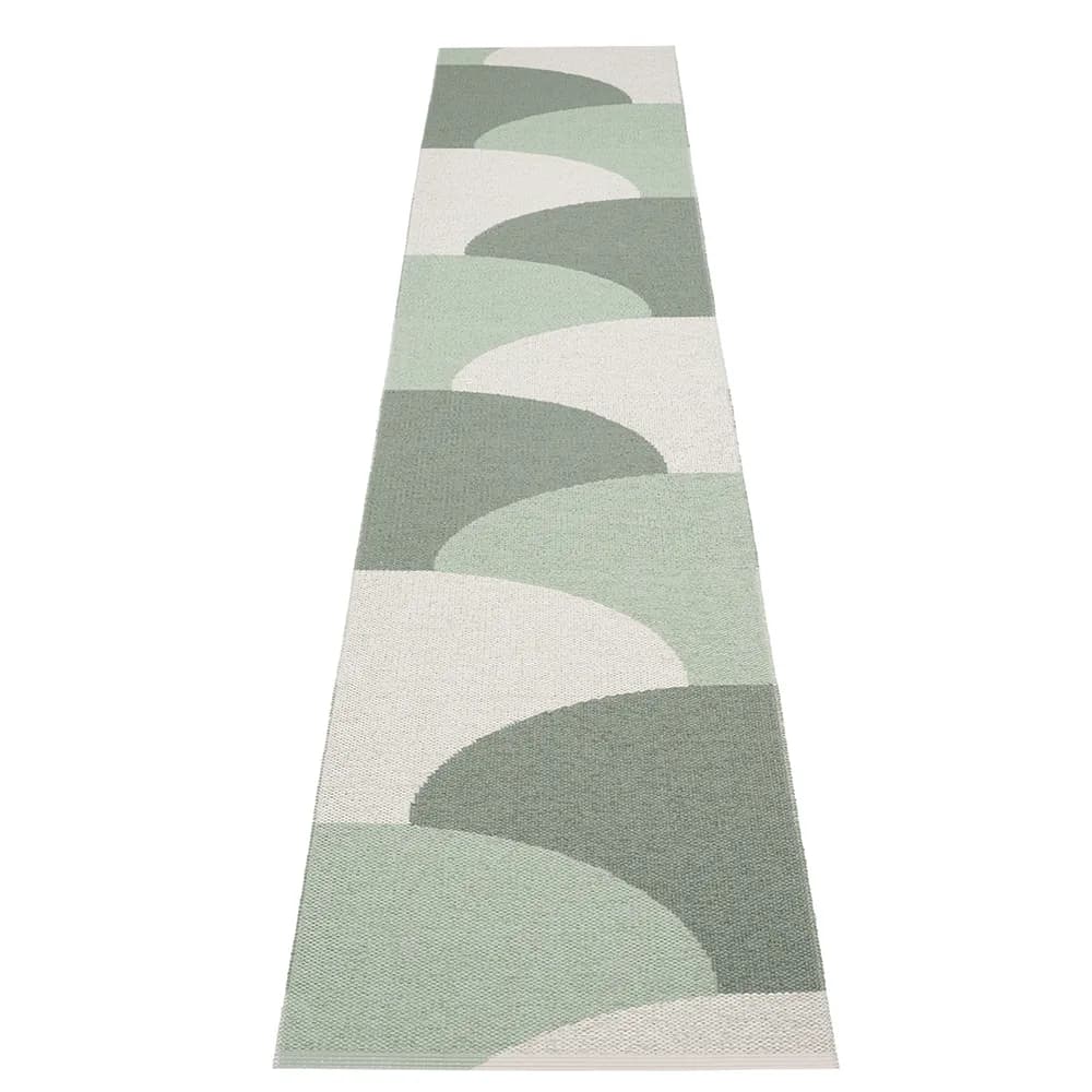 Pappelina, Hill teppich Army/Misty Mint/Fossil Grey 70 x 360cm