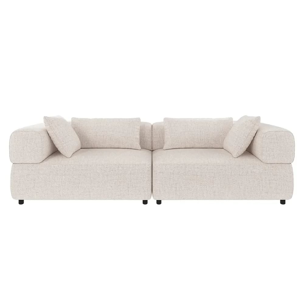 Rowico Home, Falkner Sofa 3-Sitzer Stoff Oscar hellbeige