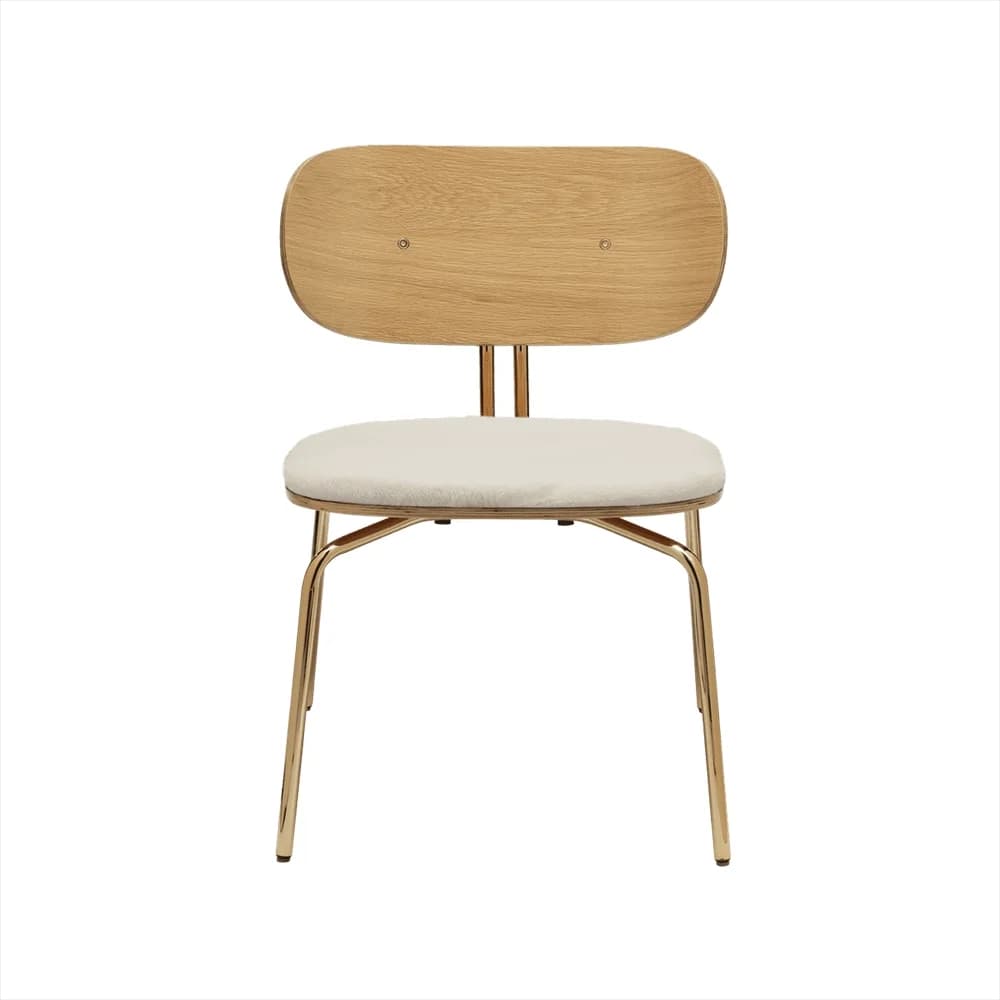 Umage, Curious Loungesessel Eiche/Messing Teddy White