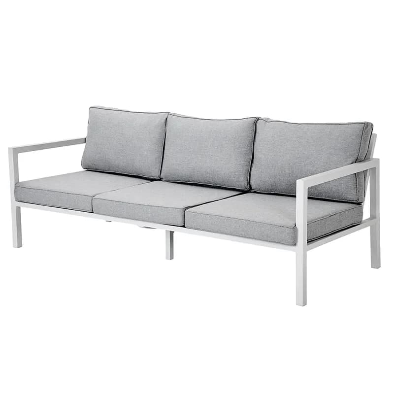 Brafab, Belfort 3-sitzer-sofa inklusive Kissen weiß / Peral Grey