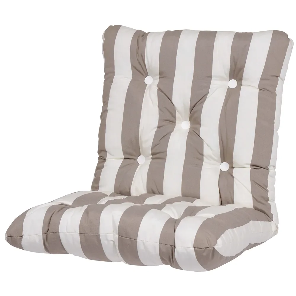 Fritab, Mini Flock Kissen Taupe gestreift
