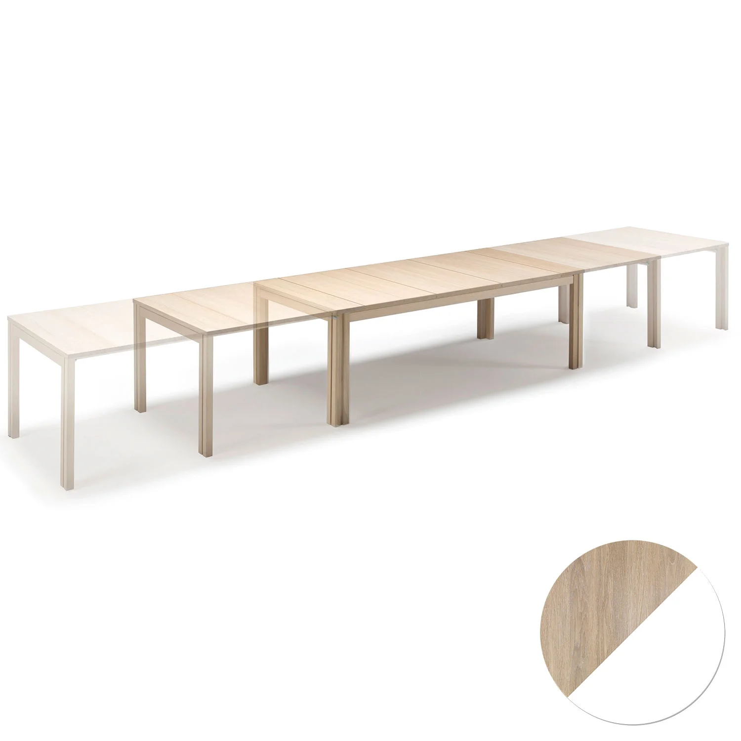 Skovby, Sm24 Tisch Eiche Weißöl/weißes Laminat 200-356(512)X100X73Cm