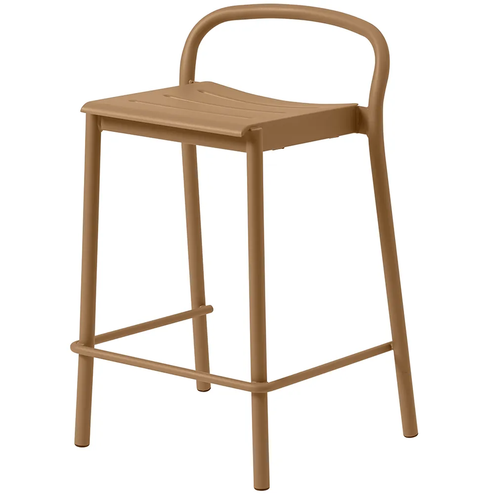 Muuto, Linear Steel Niedriger Barhocker Burnt Orange