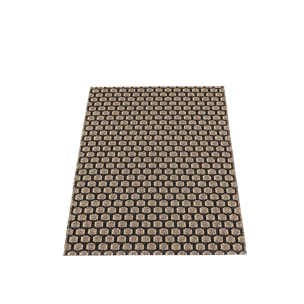 Pappelina, Wendbarer Kunststoffteppich MIMI Black/Beige 70x120 cm