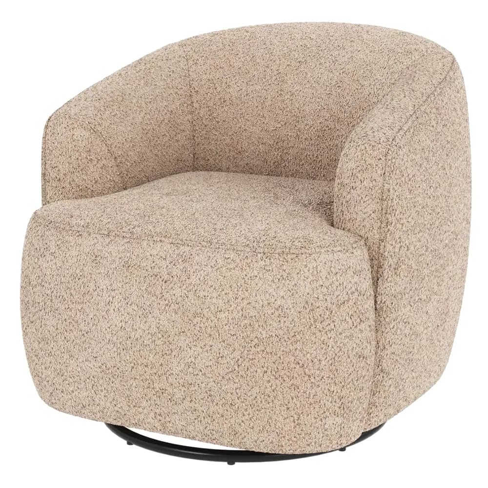 Rowico Home, Dermot Drehsessel mit Schaukelfunktion und Stoffbezug Anna hellbeige