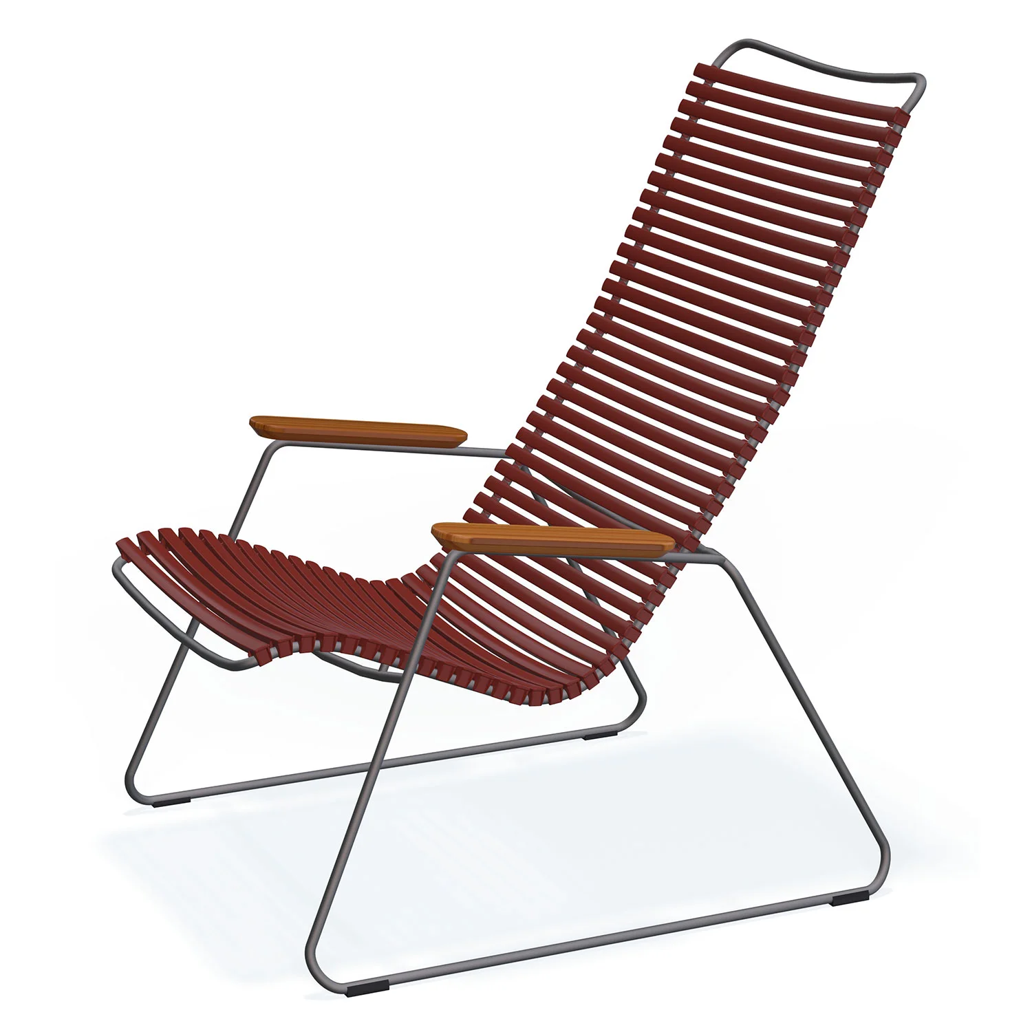Houe, Click Loungesessel paprika/grau bambus