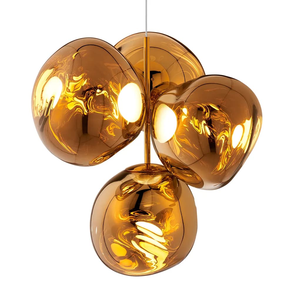 Tom Dixon Melt Chandelier small Kronleuchter LED 103 cm Gold