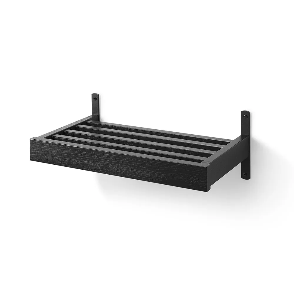 Oscarssons Möbel, Nadja Schuhregal 50 cm Wandmontage Eiche schwarz gebeizt/Stahl mattschwarz