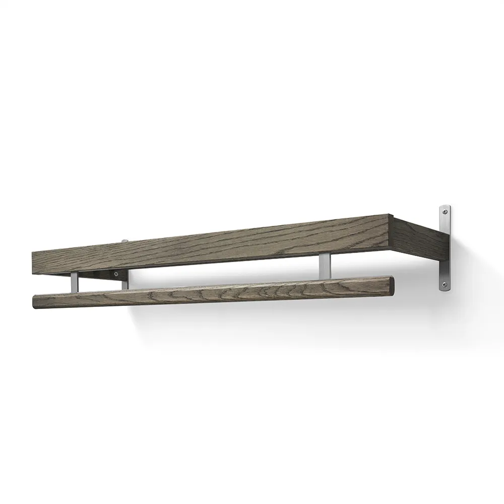 Oscarssons Möbel, Nadja Hutablage 100 cm 1 Ebene Eiche geräuchert/Stahl geschliffen