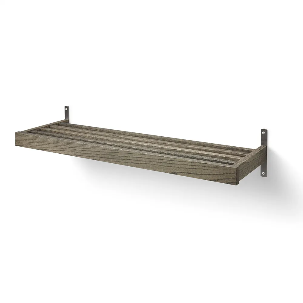 Oscarssons Möbel, Nadja Schuhregal 100 cm wandmontiert Eiche geräuchert/Stahl geschliffen