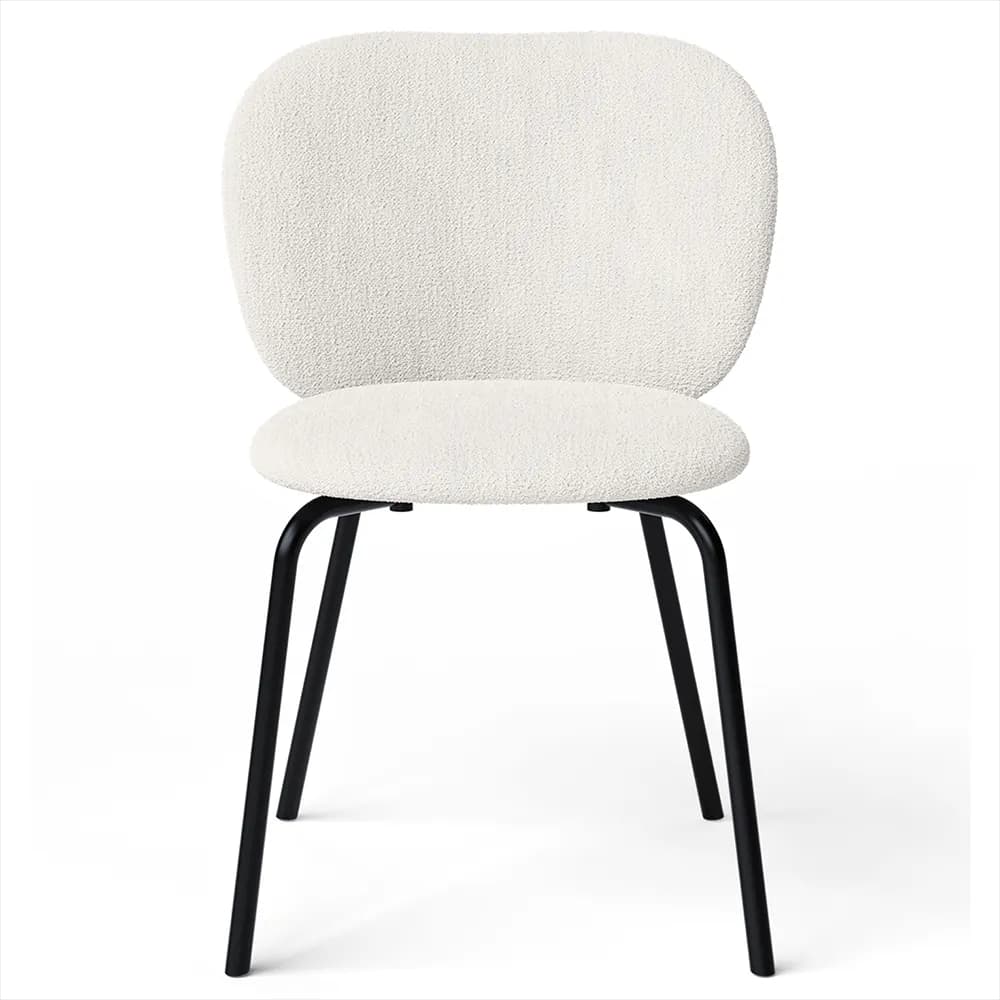 Ferm Living, Rico Esszimmerstuhl Black Bouclé - Off-white