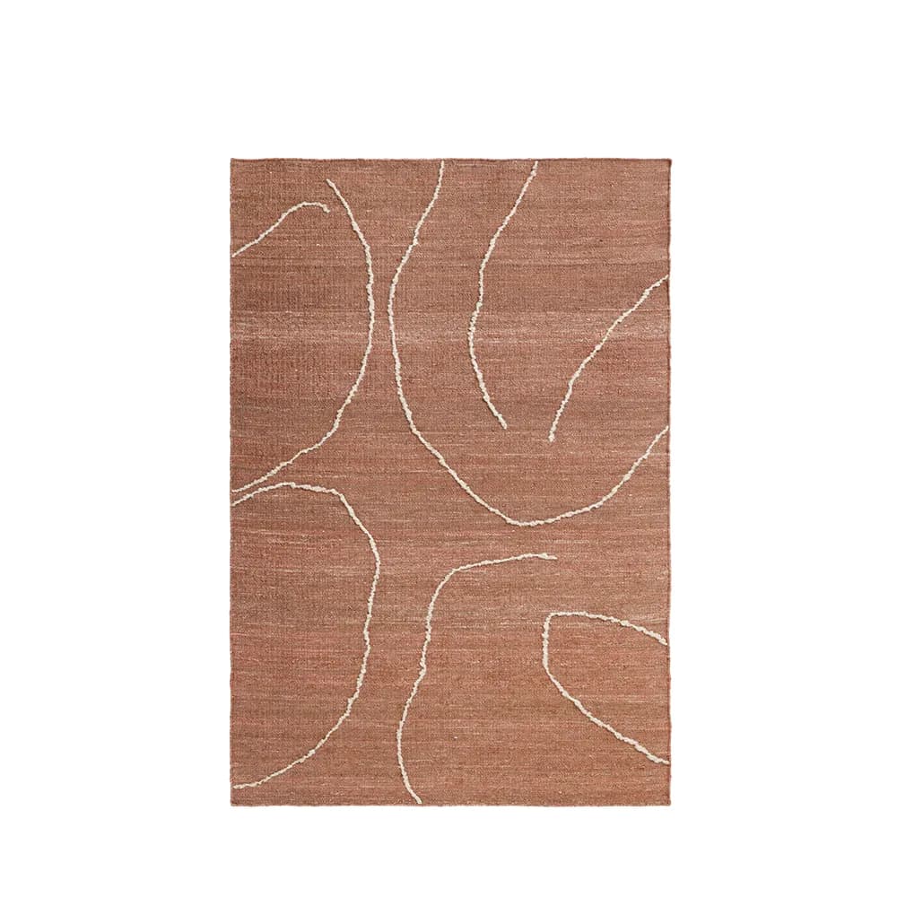 Ferm Living, Handgewebter Teppich aus Jute Gesso Terracotta 140x200 cm