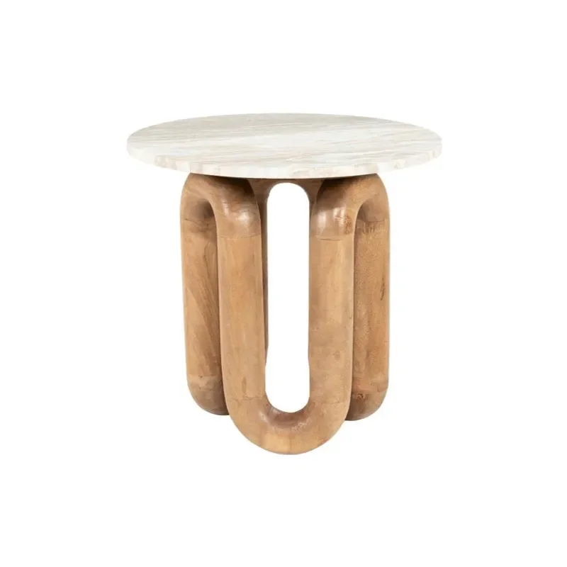 By-Boo, LoopStone Beistelltisch 52x52x51 cm Marmor natur
