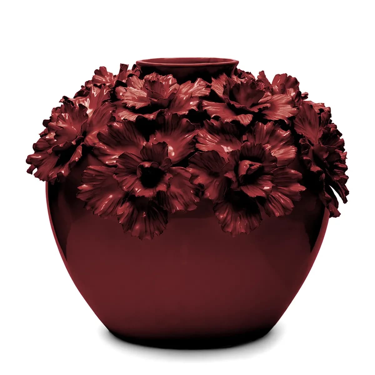 Riviera Maison, Handgefertigte Vase Blossom L Burgundy