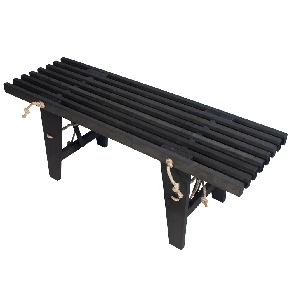 Hillerstorp, D-Bench Bank 120 cm Schwarz geölte Erle