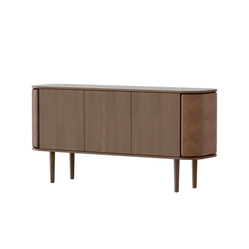 Umage, Treasures 3-türiger Schrank Dunkle Eiche/Brown faux leather