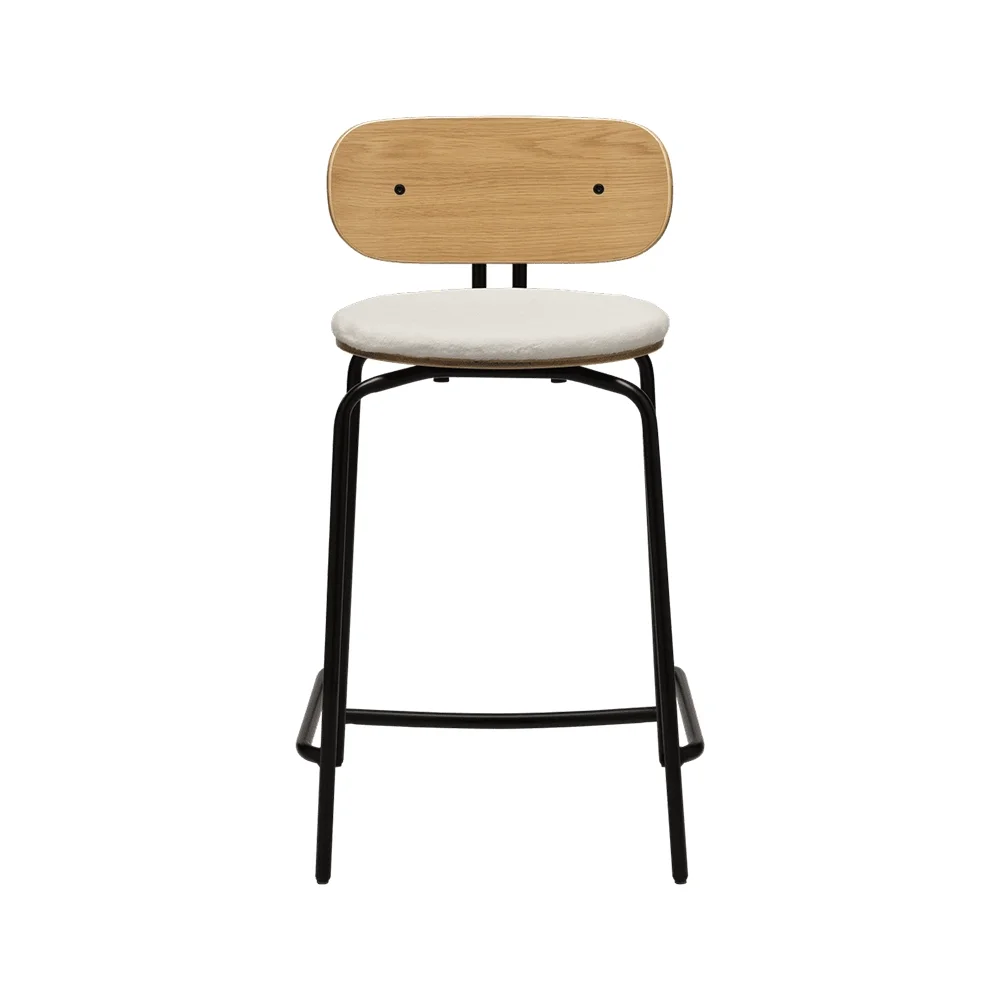 Umage, Curious Niedriger Barhocker Eiche/Schwarz Teddy White