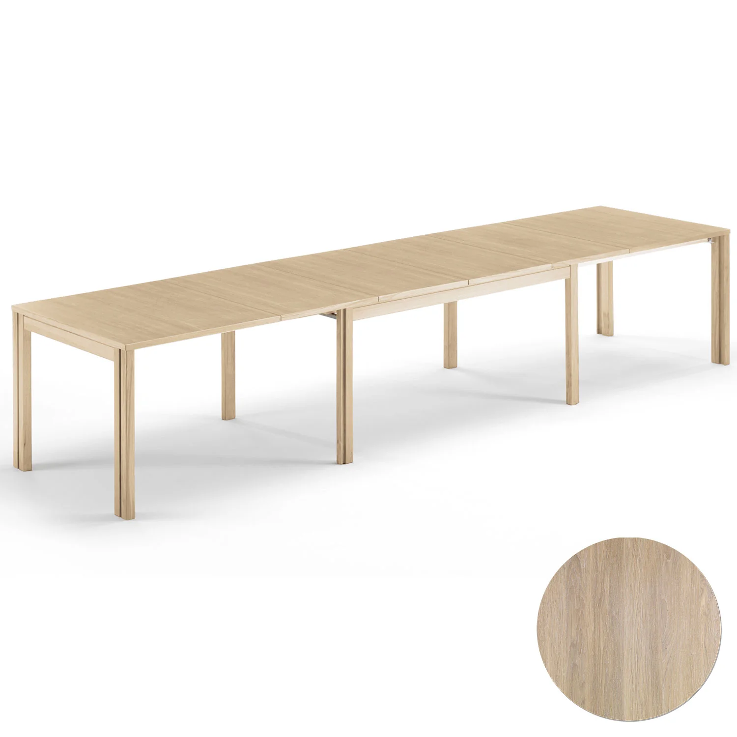 Skovby, Sm23 Tisch Eiche Massiv Weißöl 150-306(358)X90X73Cm