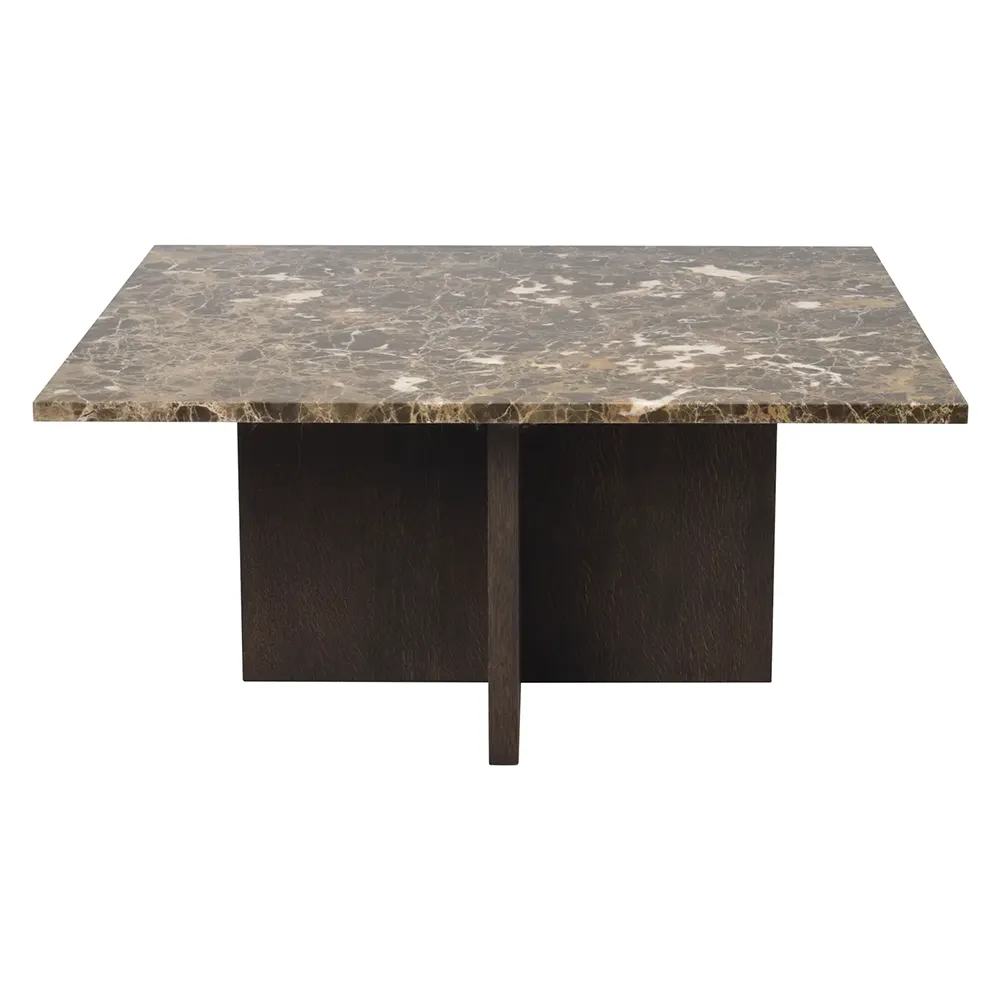Rowico Home, Brooksville Couchtisch 90x90 cm brauner marmor/eiche