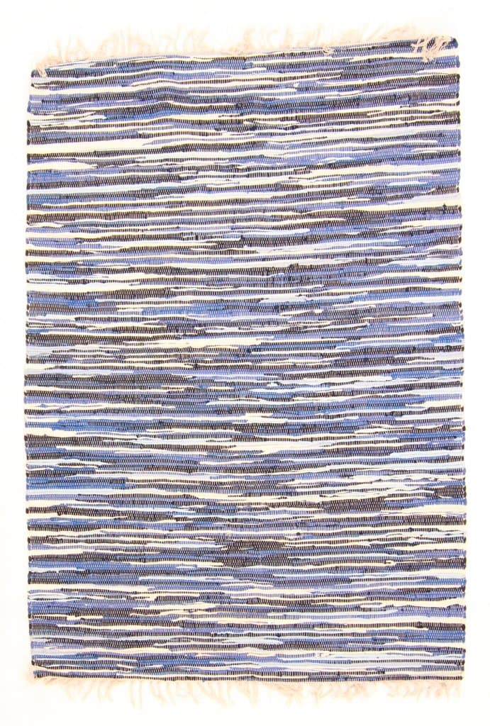 Flickenteppich von Strehög of Sweden - Tulka (Blau) (Größe: 70 x 150 cm)