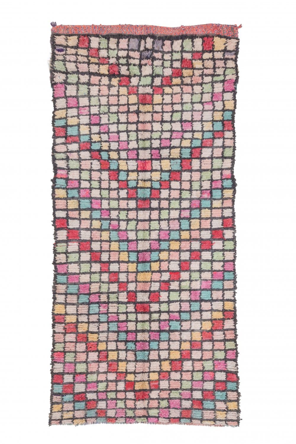 Marokkanischer Berber Teppich Boucherouite 275 x 125 cm