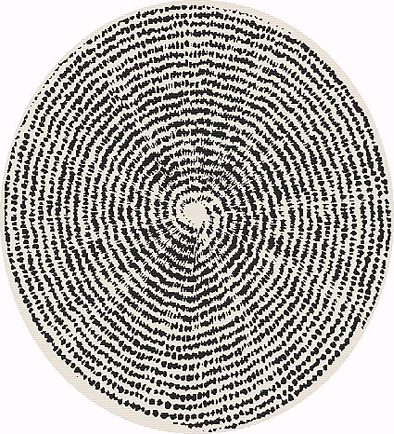 Rund Teppich - Brussels Swirl (schwarz) (Größe: Ø 120 cm)