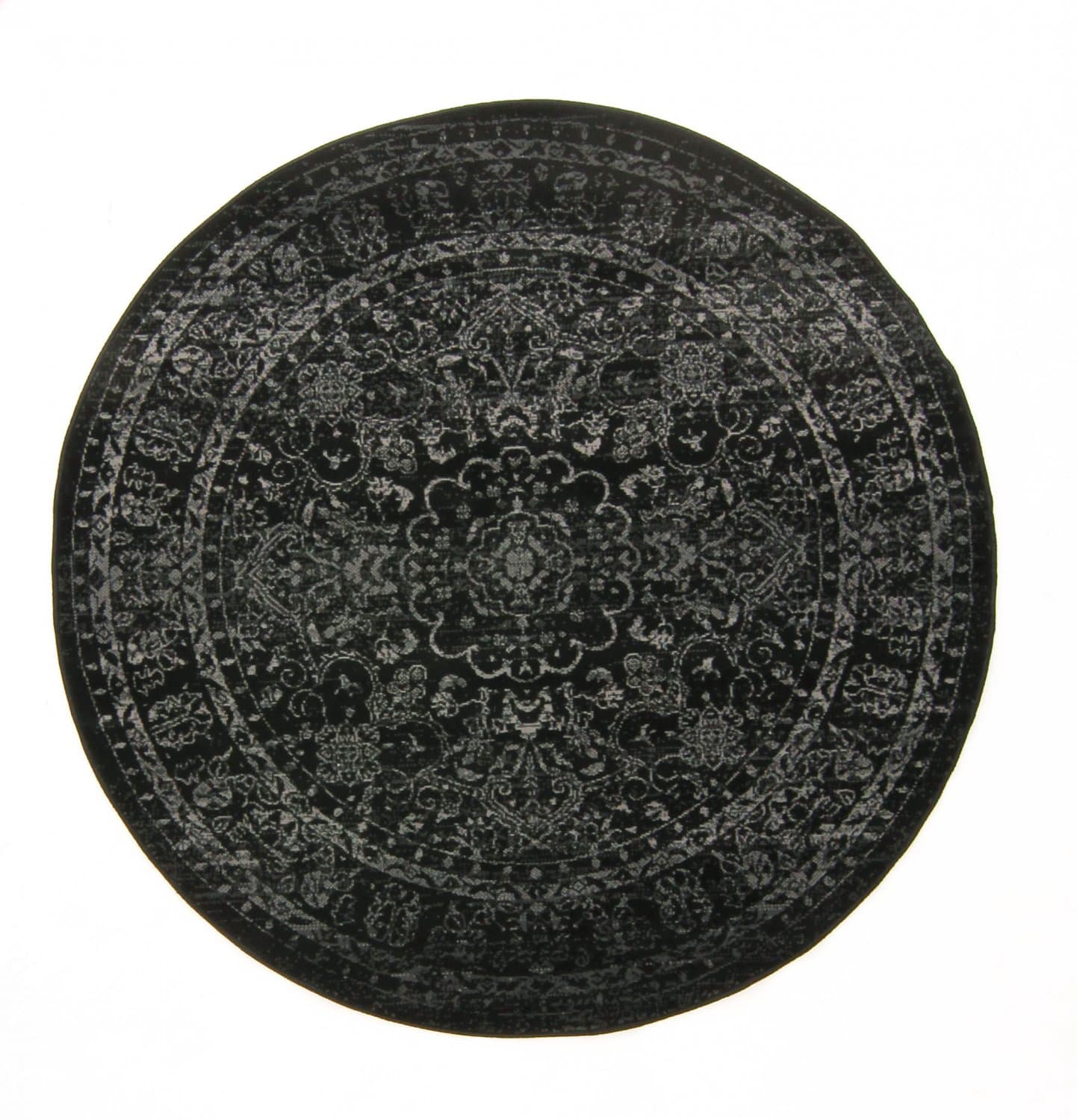 Rund Teppich - Peking Noble (schwarz) (Größe: Ø 120 cm)