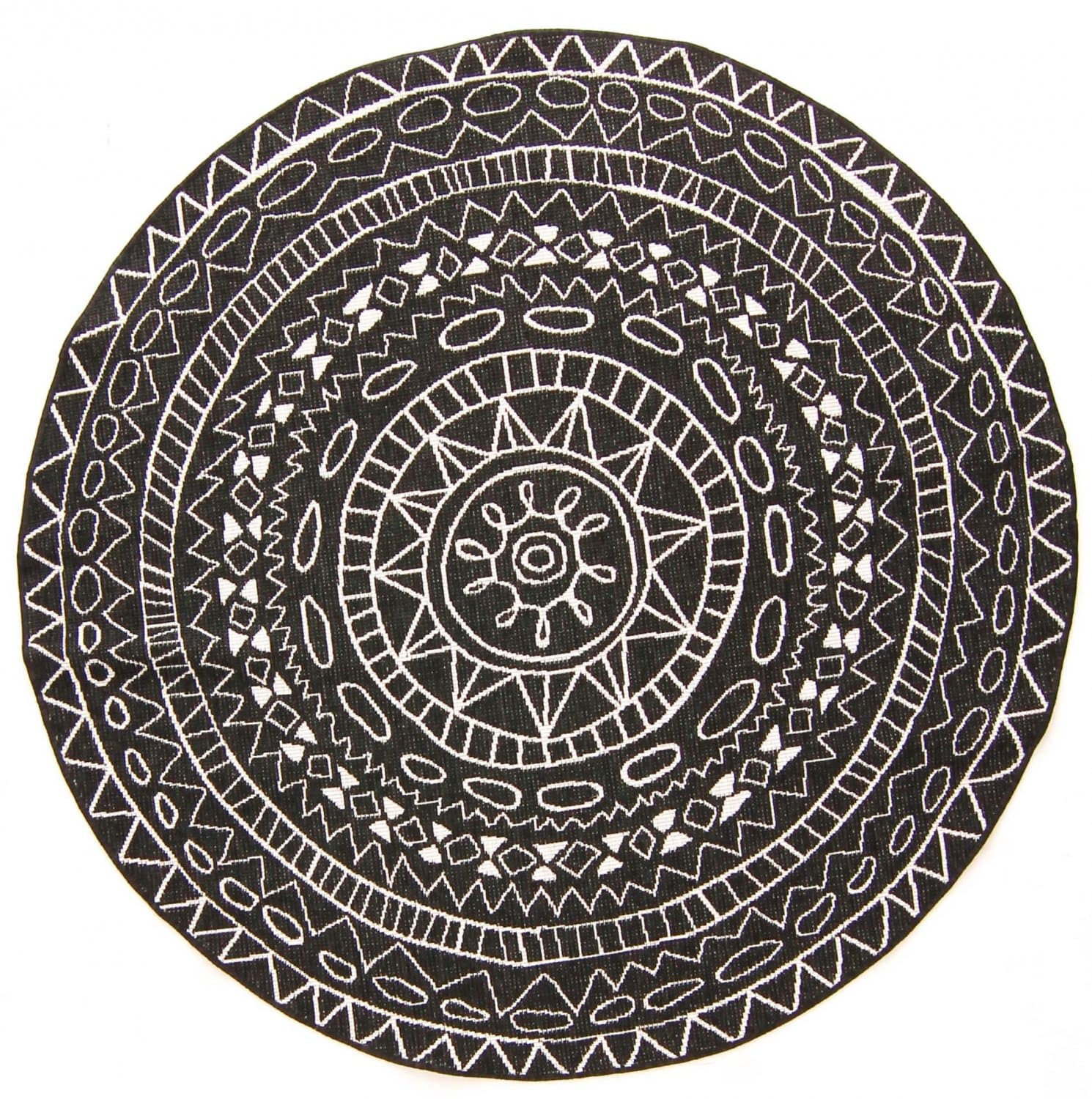 Rund Teppich - Brussels Diamond (schwarz) (Größe: Ø 160 cm)
