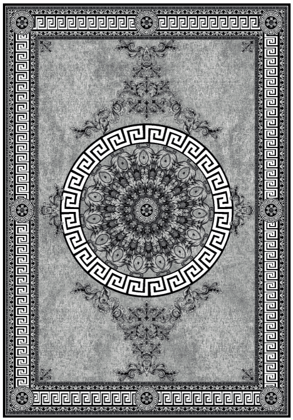 Wilton-Teppich - Amer (schwarz/weiß) (Größe: 160 x 230 cm)