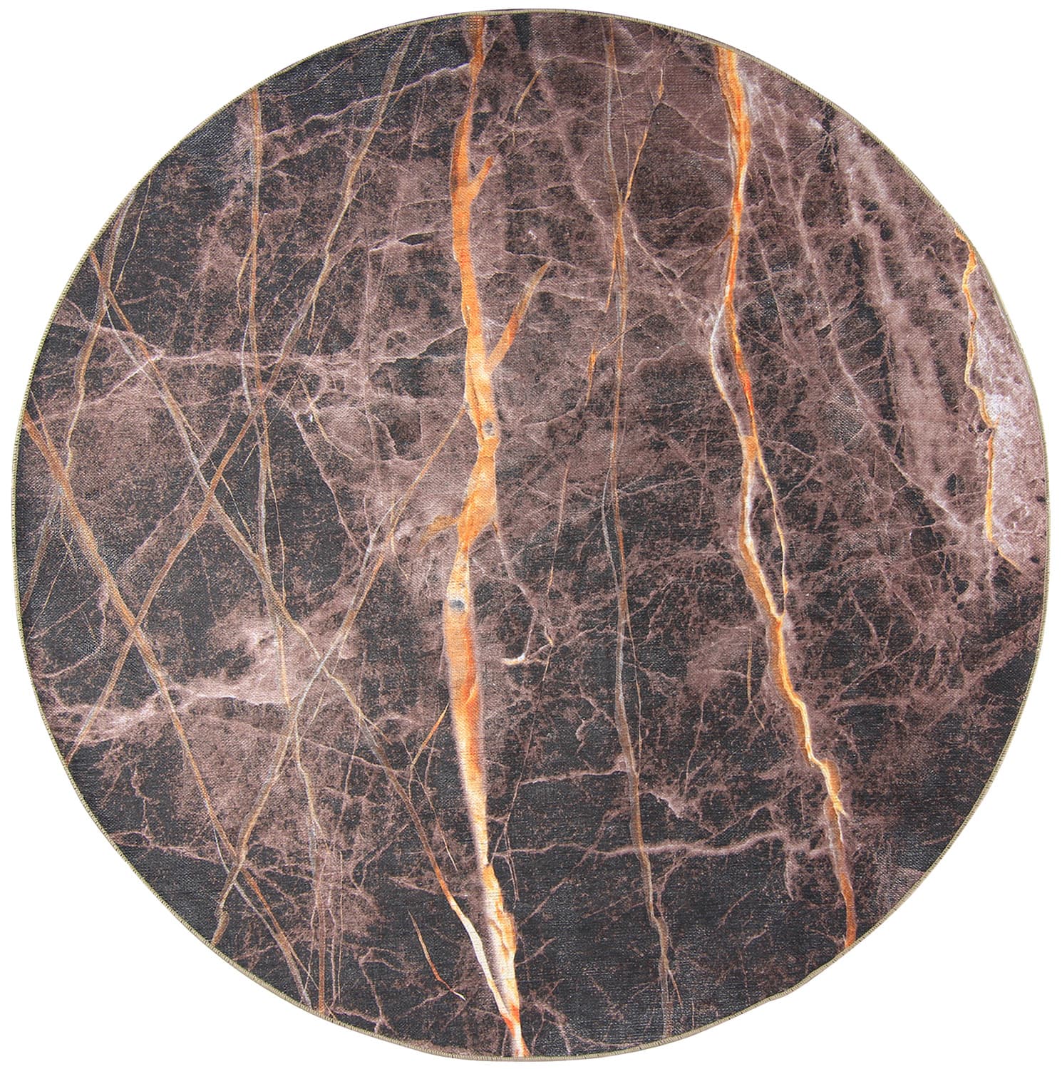 Rund Teppich - Aris (schwarz/gold) (Größe: Ø 200 cm)