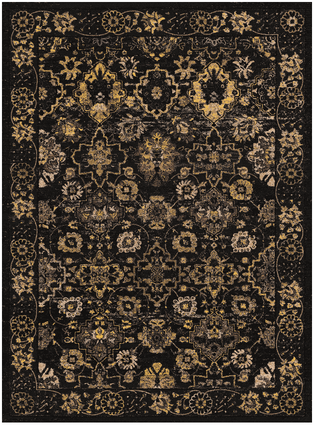 Wilton-Teppich - Fernana (schwarz/gold) (Größe: 160 x 230 cm)