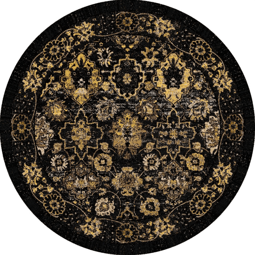 Rund Teppich - Fernana (schwarz/gold) (Größe: Ø 160 cm)