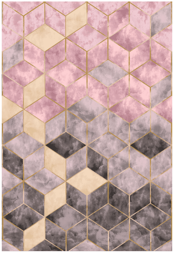 Wilton-Teppich - Brendola (rosa/grau/gold) (Größe: 240 x 340 cm)
