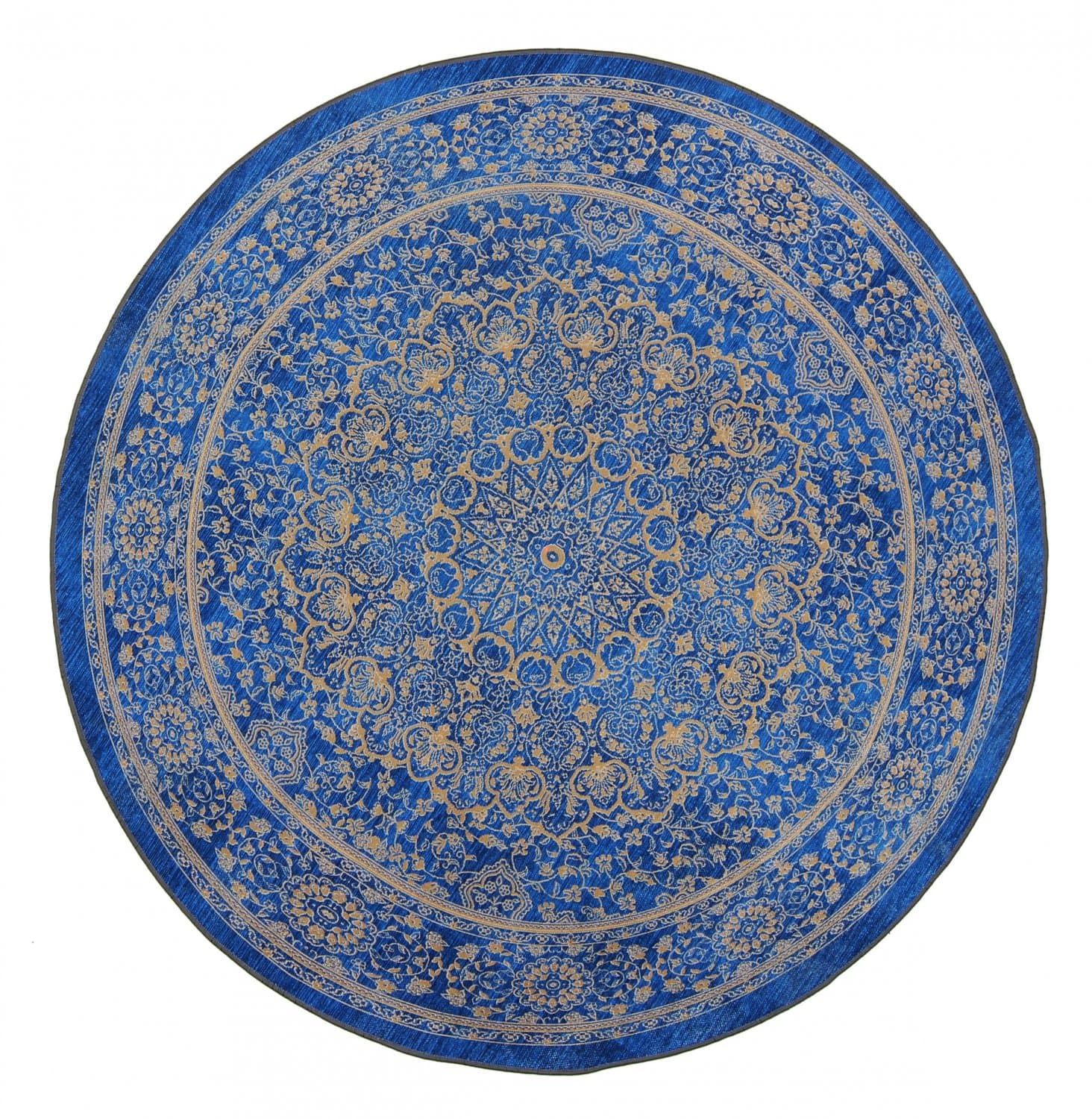 Rund Teppich - Vinadio (blau/gold) (Größe: Ø 180 cm)
