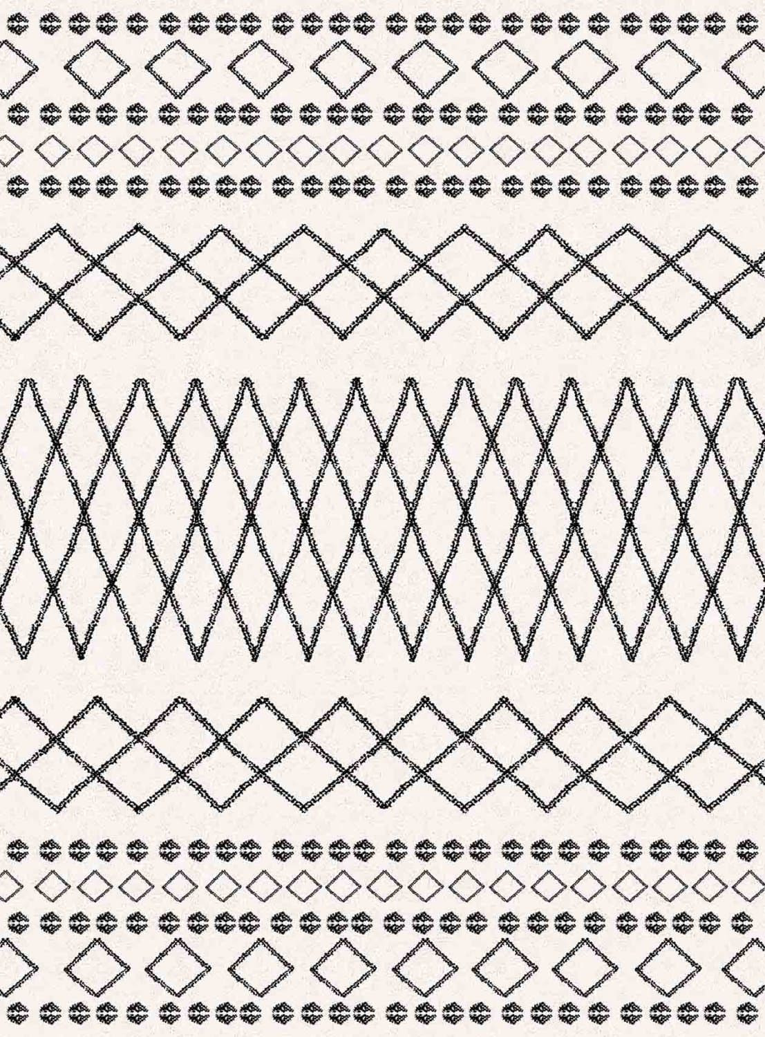 Wilton-Teppich - Safi (schwarz/weiß) (Größe: 200 x 280 cm)