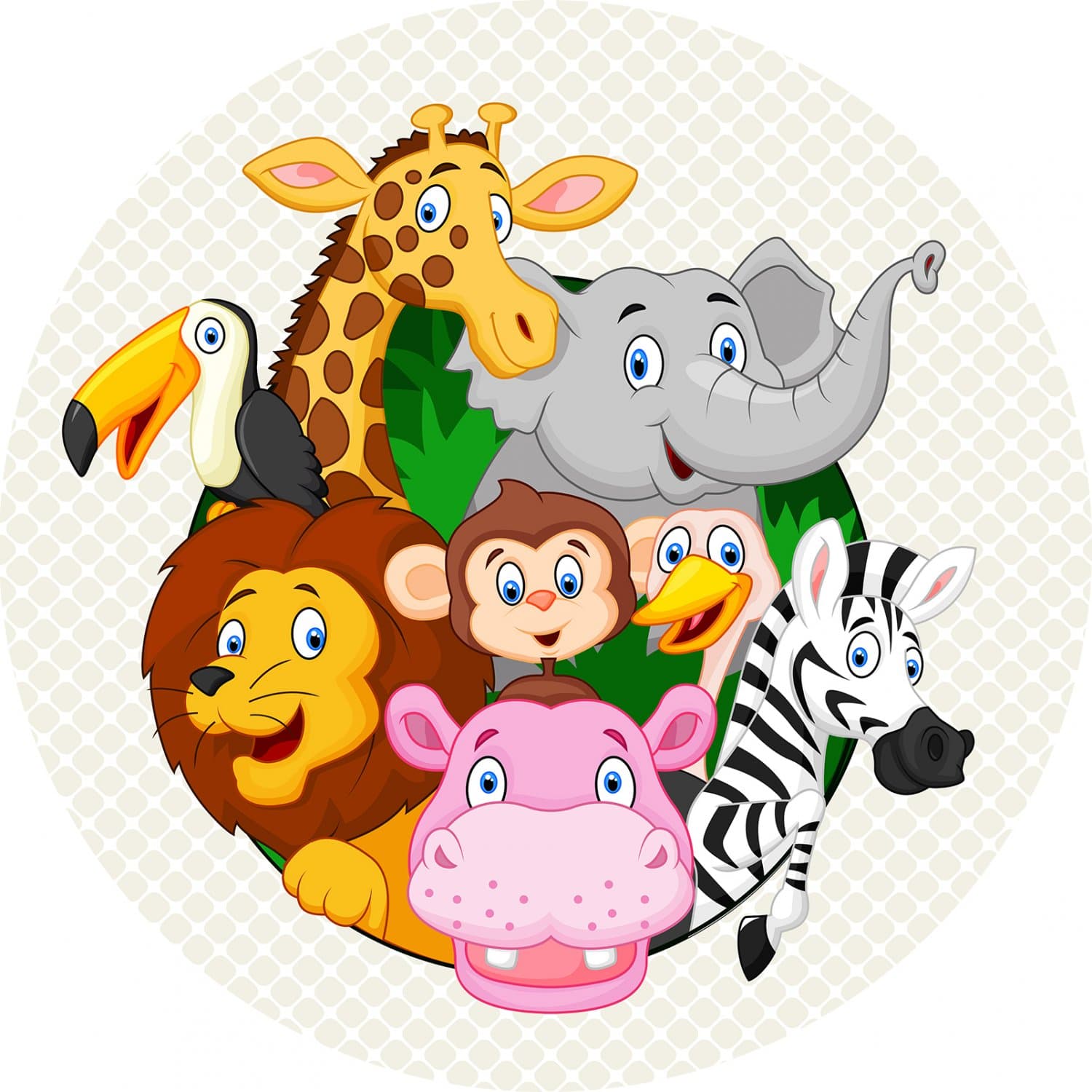 Kinderteppich - Exotic Animals (multi) (Größe: Ø 100 cm)