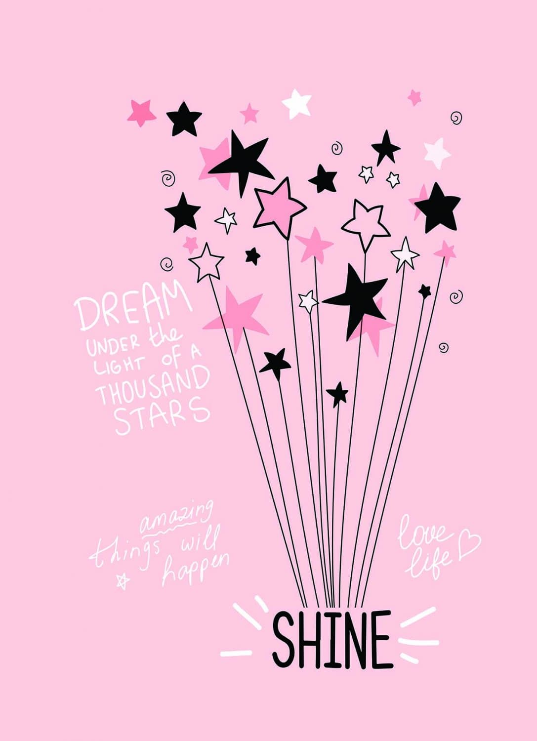Kinderteppich - Starshine (rosa) (Größe: 120 x 170 cm)