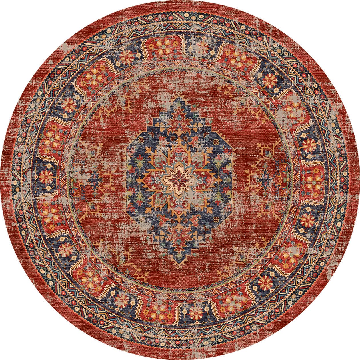 Rund Teppich - Soussi (rot/multi) (Größe: Ø 240 cm)