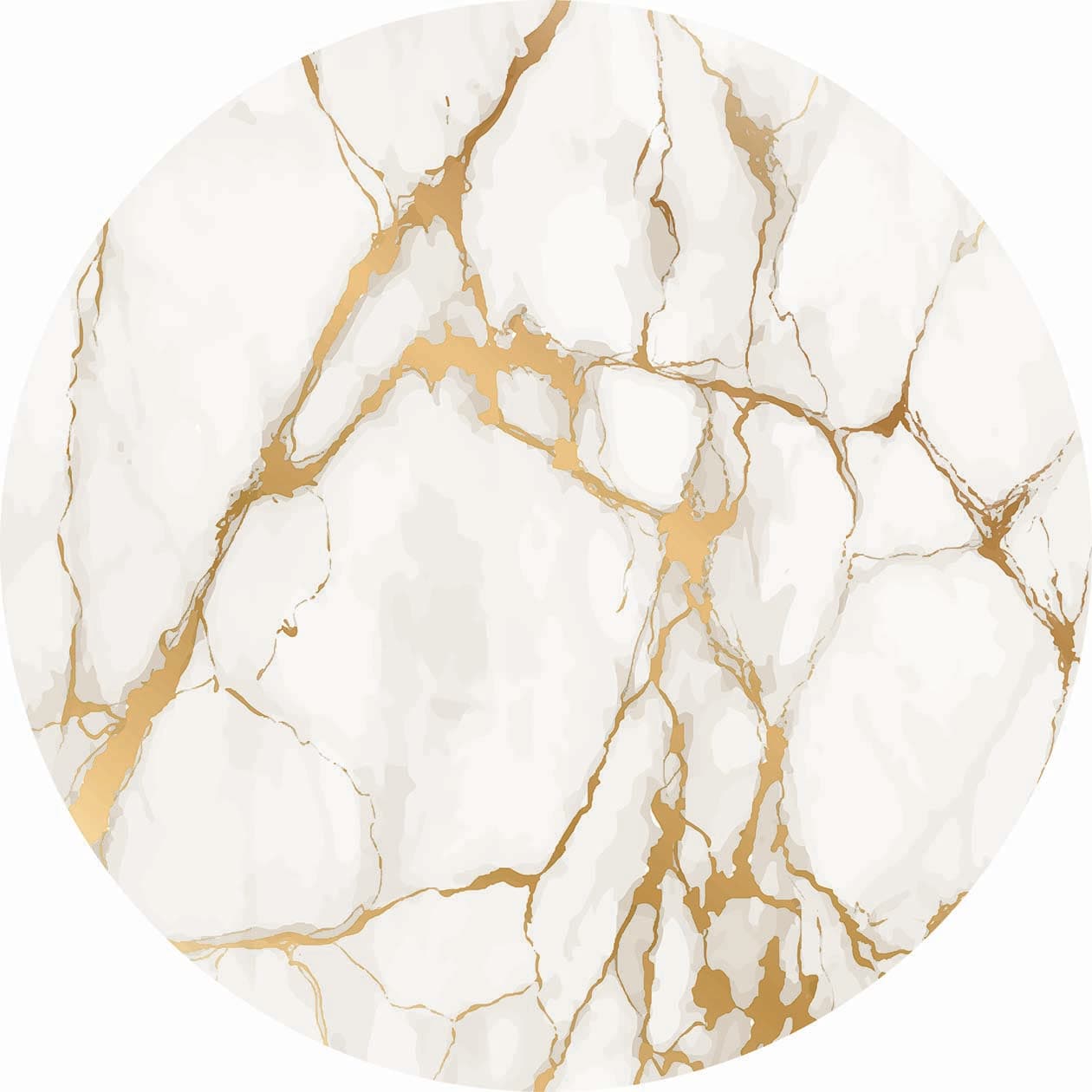 Rund Teppich - Cesina (stone/weiß/gold) (Größe: Ø 160 cm)