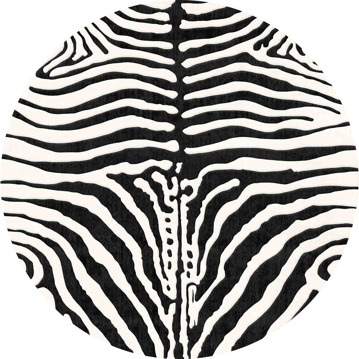 Rund Teppich - Zebra (schwarz/weiß) (Größe: Ø 160 cm)