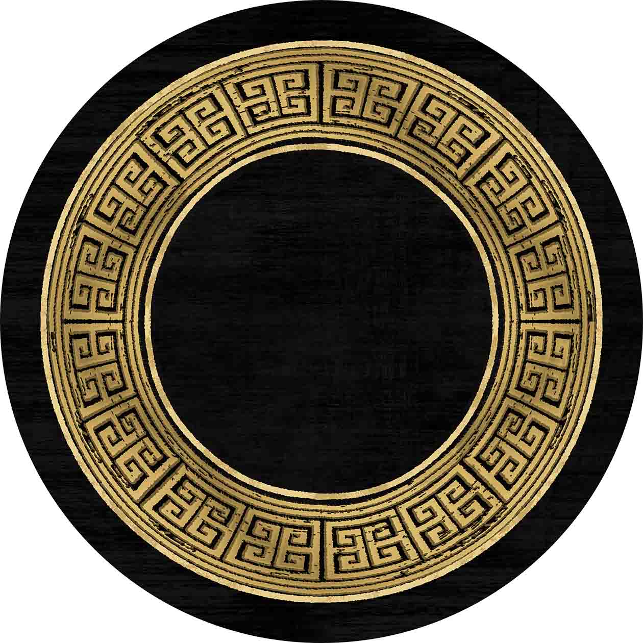 Rund Teppich - Tilos (schwarz/gold) (Größe: Ø 200 cm)