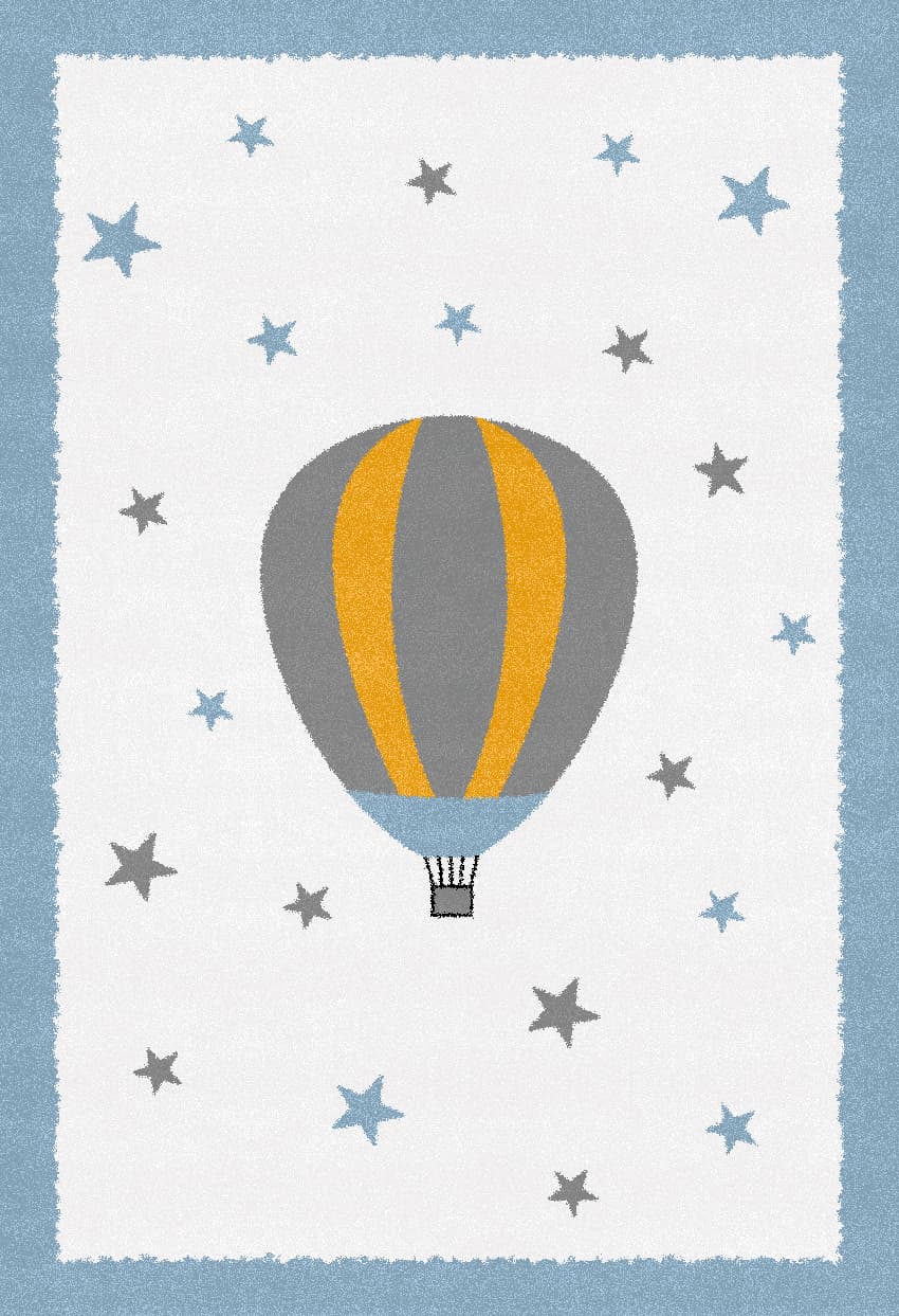 Kinderteppich - Alone Balloon (blau) (Größe: 160 x 230 cm)