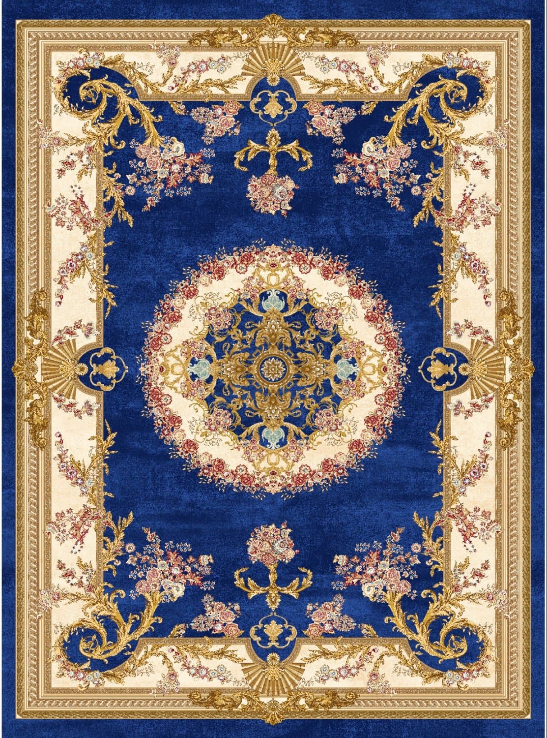 Wilton-Teppich - Marand (blau) (Größe: 130 x 190 cm)
