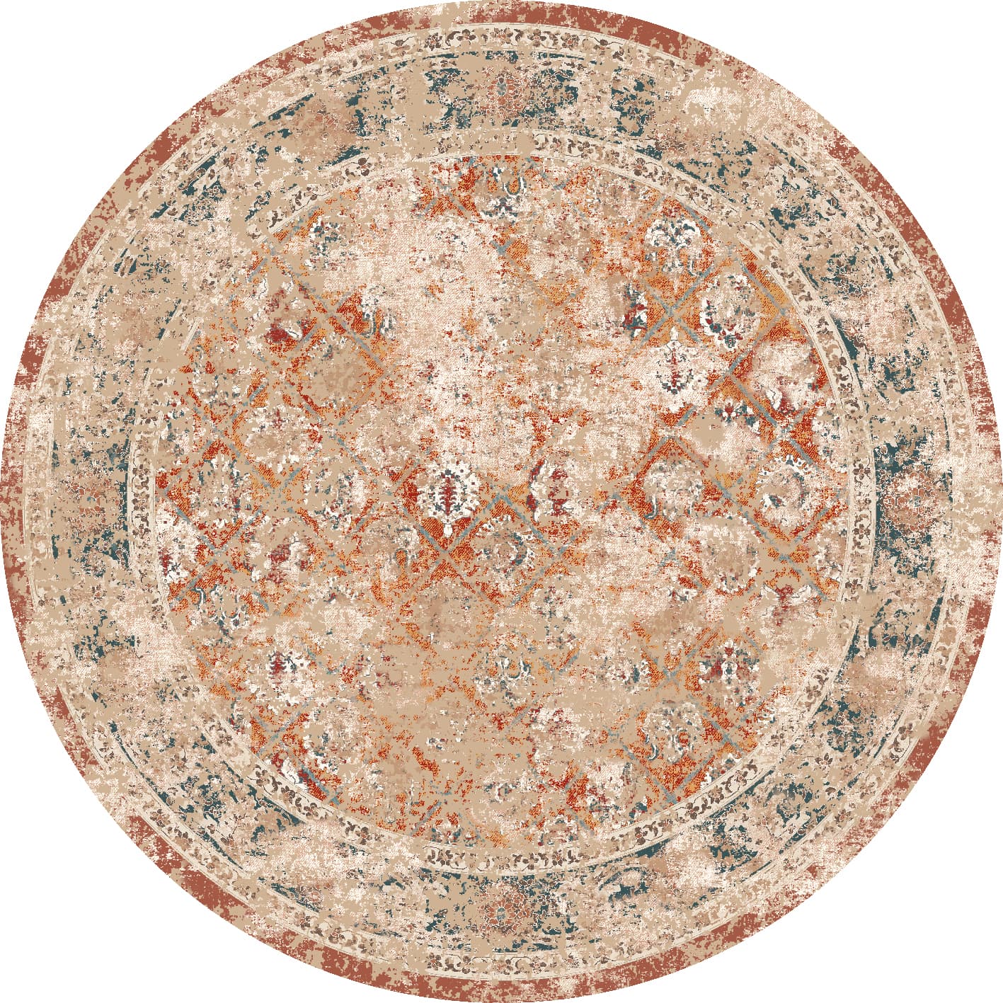 Rund Teppich - Douz (rot/multi) (Größe: Ø 240 cm)